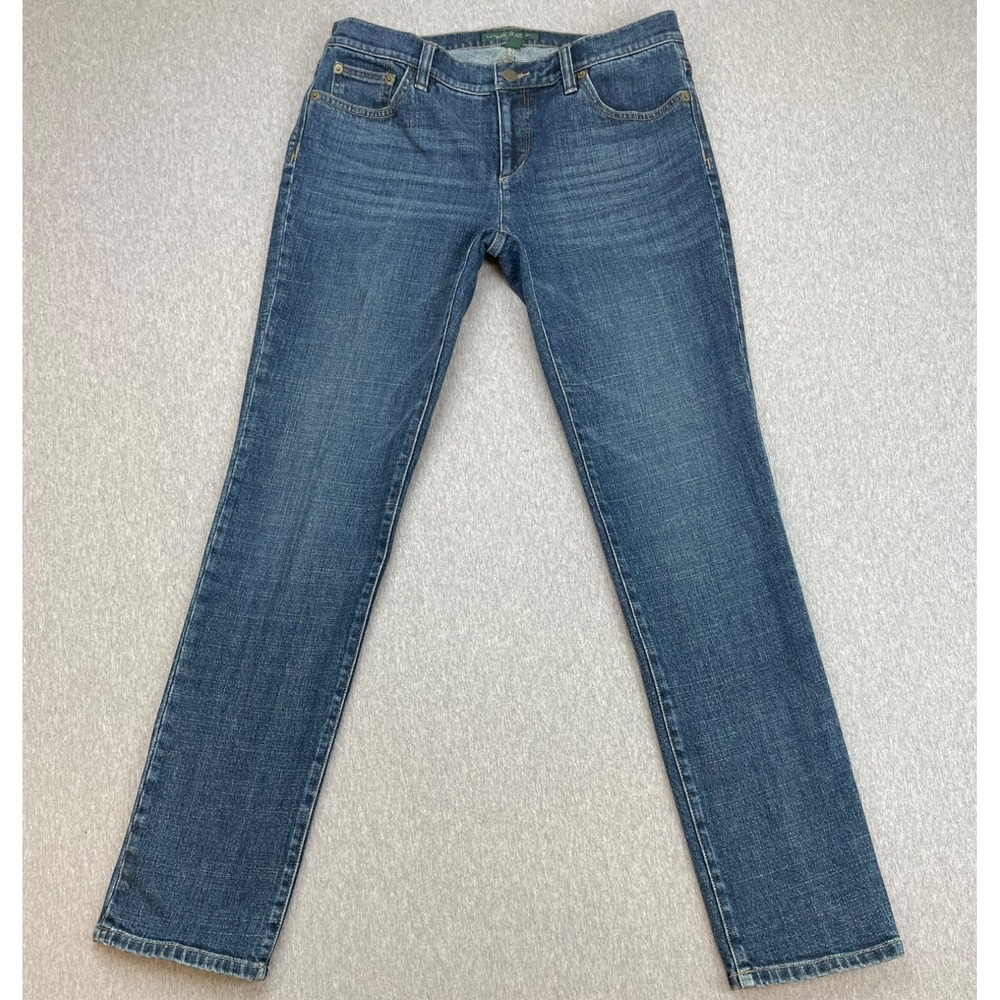 Lauren Ralph Lauren Jeans Womens 8 Blue Cotton Blend Stretch Straight